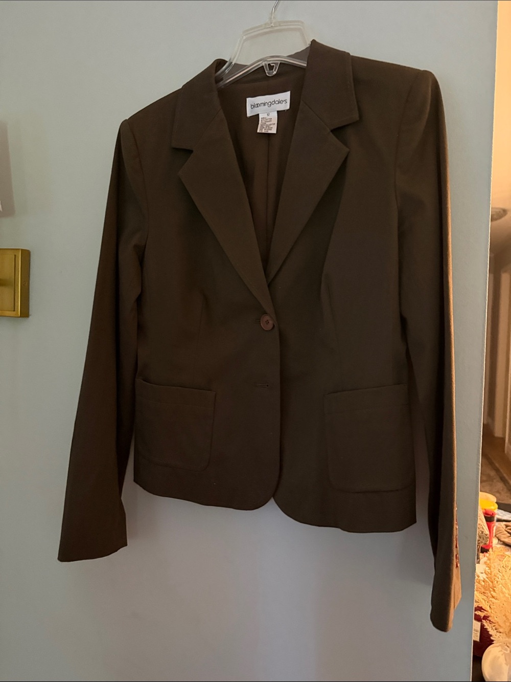 Bloomingdale's Women's Dark Brown Single-Button Blazer